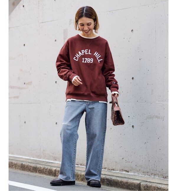 FRAMeWORK「Champion 別注リバースウィーブ ロゴスウェットポケットプルオーバー」|スウェット・ジャージ|