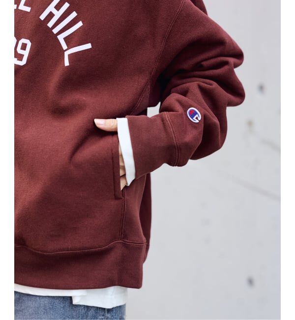 FRAMeWORK「Champion 別注リバースウィーブ ロゴスウェットポケットプルオーバー」|スウェット・ジャージ|