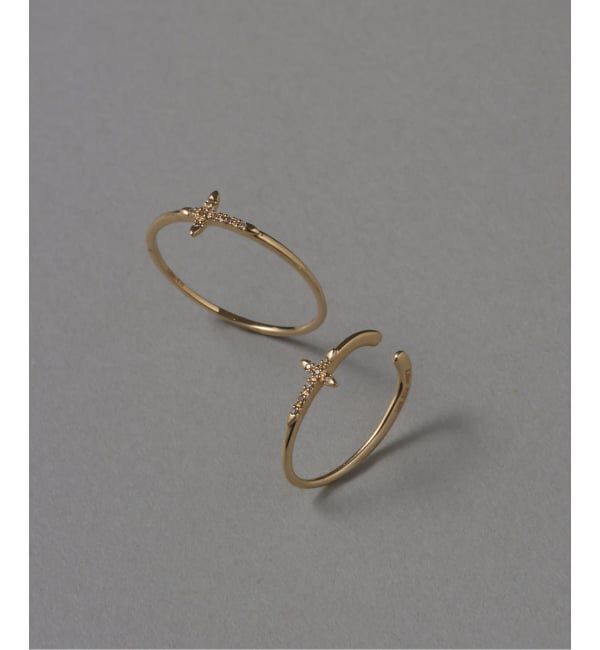 Lilas by Spick&Span「クロスダイヤイヤーカフ K10（片耳）」|イヤーカフ|