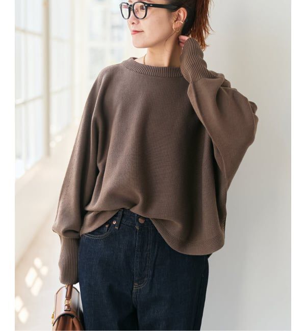 Spick and Span「《WEB限定 / 追加2》バルキーヤーンドルマンロングリブニット」|ニット・セーター|