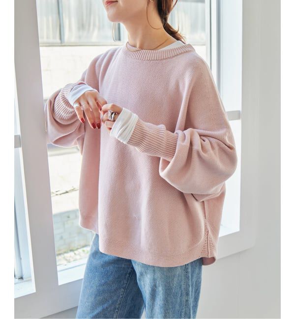 Spick and Span「《WEB限定 / 追加2》バルキーヤーンドルマンロングリブニット」|ニット・セーター|