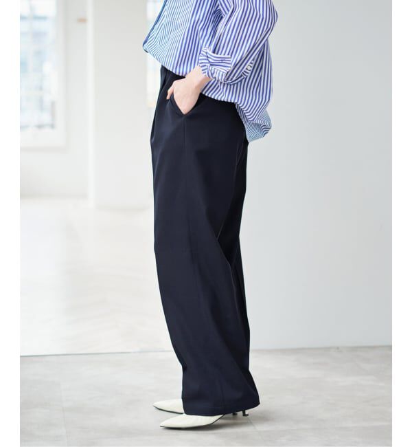 Spick and Span「ドレープチノ1タックストレートパンツ」|チノ|
