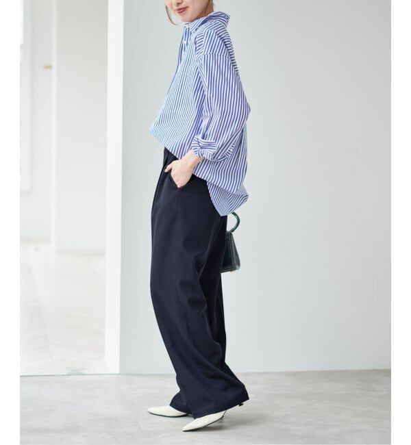 Spick and Span「ドレープチノ1タックストレートパンツ」|チノ|