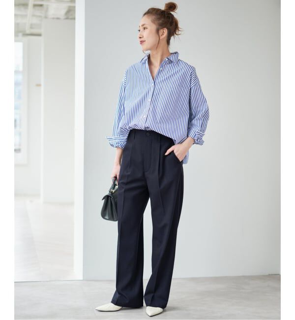 Spick and Span「ドレープチノ1タックストレートパンツ」|チノ|