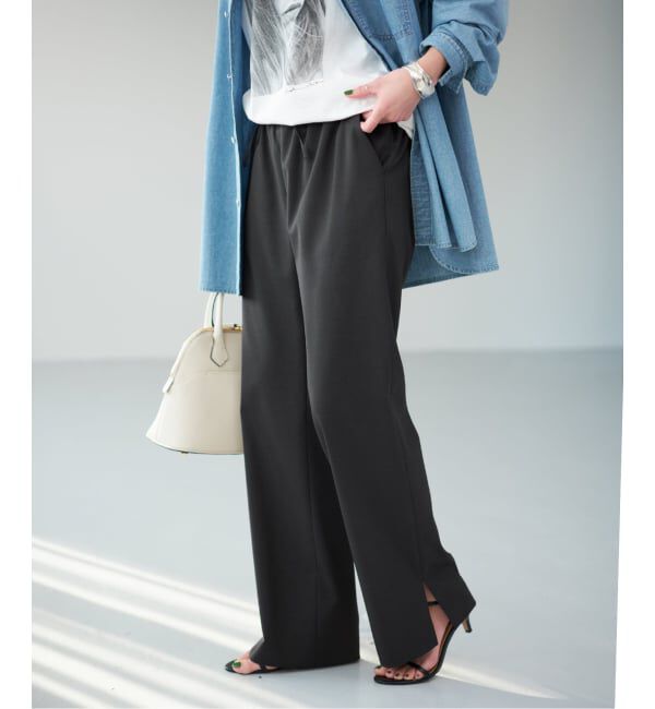 Spick and Span「スリットイージーパンツ」|スラックス|