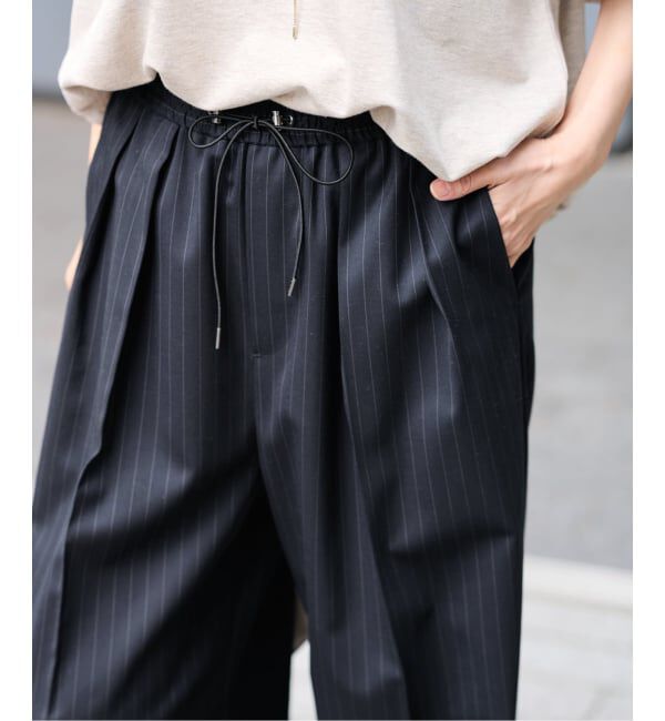 FRAMeWORK「TWストライプワイドパンツ」|スラックス|