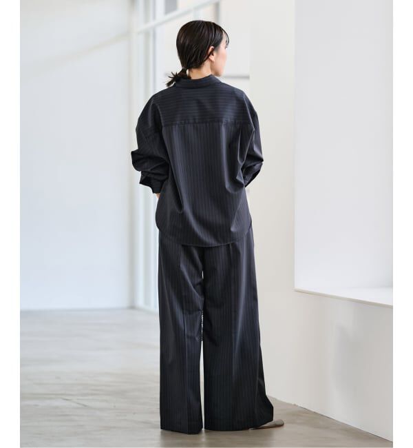 FRAMeWORK「TWストライプワイドパンツ」|スラックス|