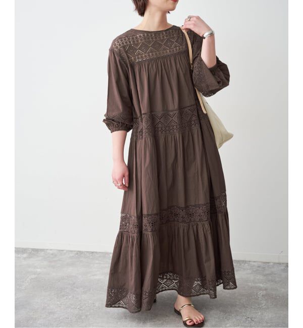 Spick and Span「《新色有り / 追加》HYUレースギャザーワンピース」|ワンピース|