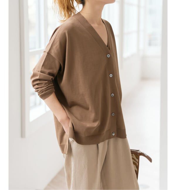 Spick and Span「Emil cotoni Vネックカーディガン」|カーディガン|キャメル