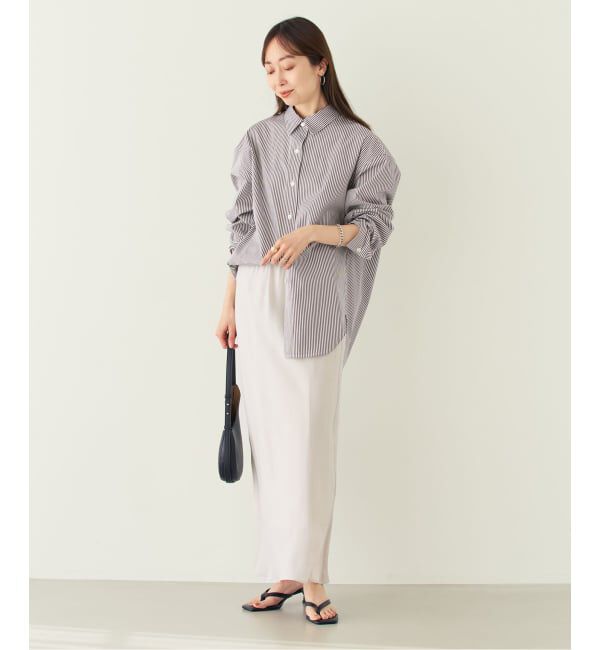 NOBLE「《新色・追加》キュプラサテンナローAラインスカート」|スカート|