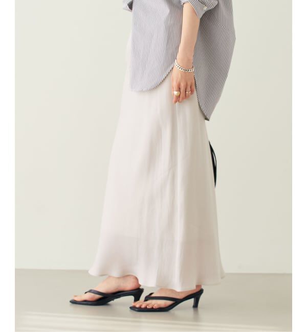 NOBLE「《新色・追加》キュプラサテンナローAラインスカート」|スカート|