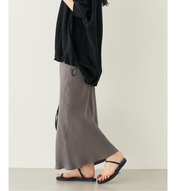 NOBLE「《新色・追加》キュプラサテンナローAラインスカート」|スカート|