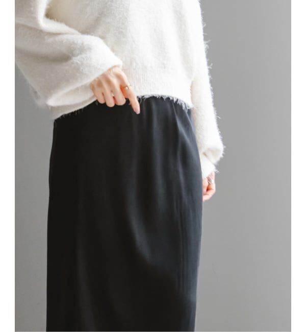 NOBLE「《新色・追加》キュプラサテンナローAラインスカート」|スカート|
