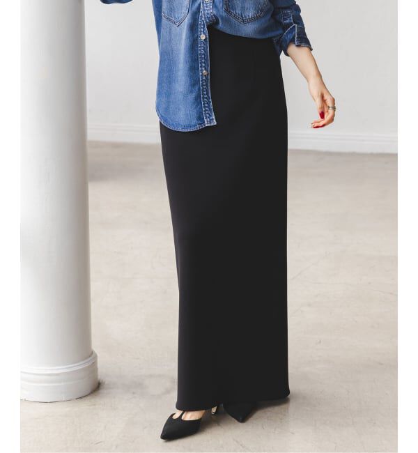 NOBLE「《追加》【洗える】コンフォートジャージーライクタイトスカート10」|スカート|