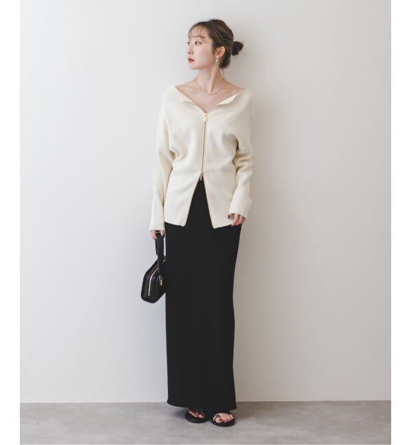 NOBLE「《追加》【洗える】コンフォートジャージーライクタイトスカート10」|スカート|