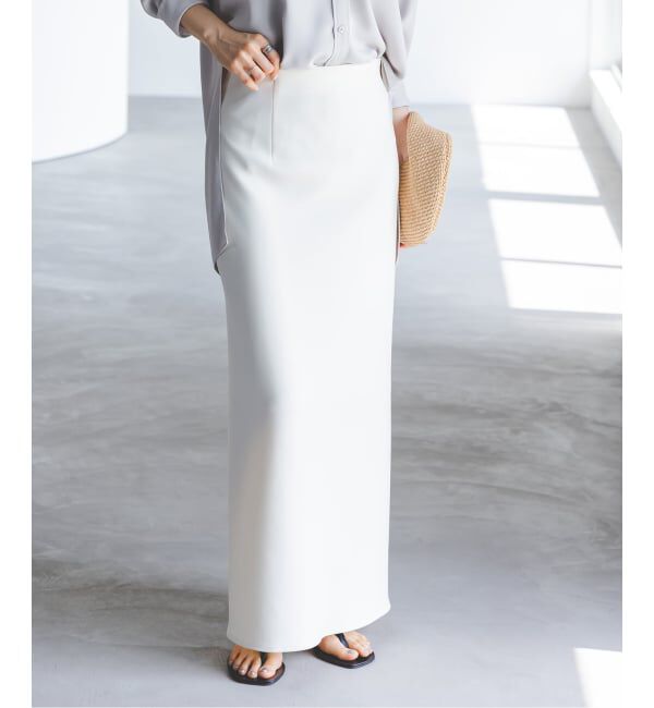 NOBLE「《追加》【洗える】コンフォートジャージーライクタイトスカート10」|スカート|