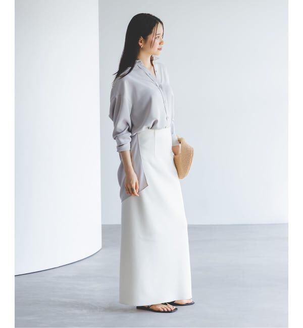 NOBLE「《追加》【洗える】コンフォートジャージーライクタイトスカート10」|スカート|