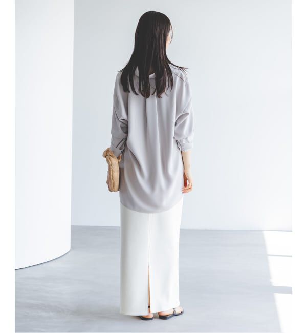 NOBLE「《追加》【洗える】コンフォートジャージーライクタイトスカート10」|スカート|