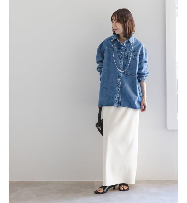 NOBLE「《追加》【洗える】コンフォートジャージーライクタイトスカート10」|スカート|