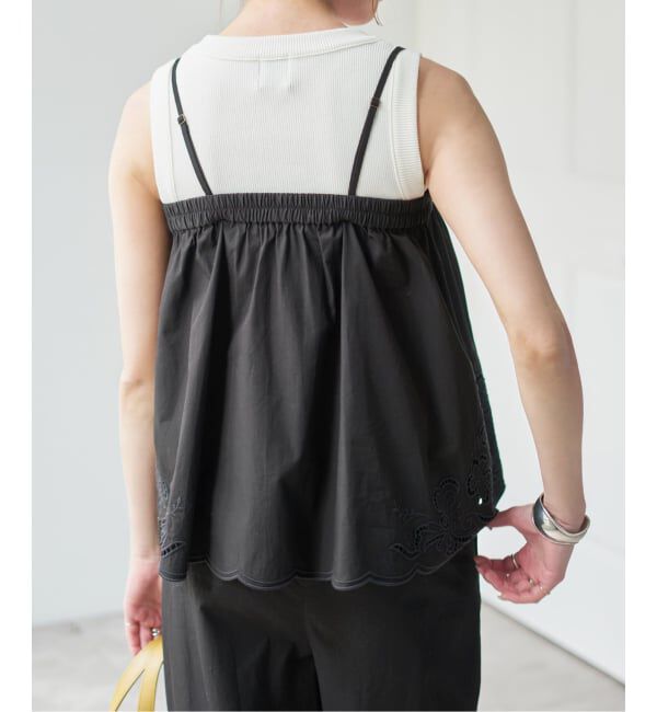 Spick and Span「カットワークエンブロイダリーキャミソール」|キャミソール|