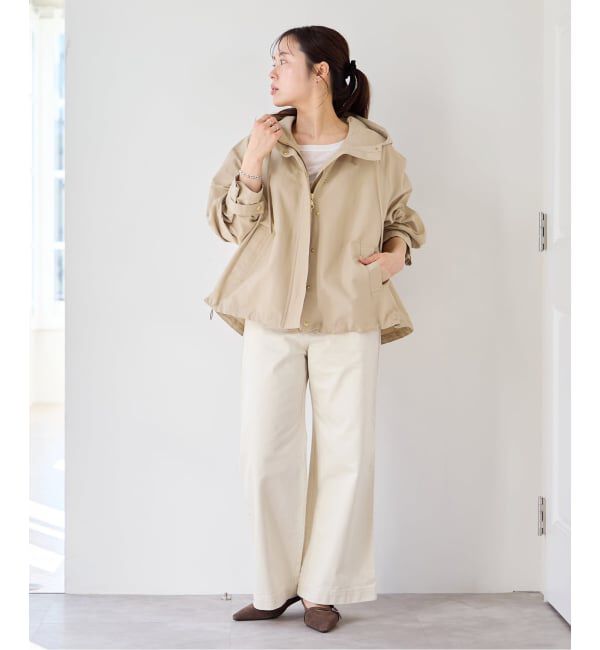 U by SPICK&SPAN「《WEB限定 / 追加》コットン/ナイロングログランフレアブルゾン」|ブルゾン・スタジャン|