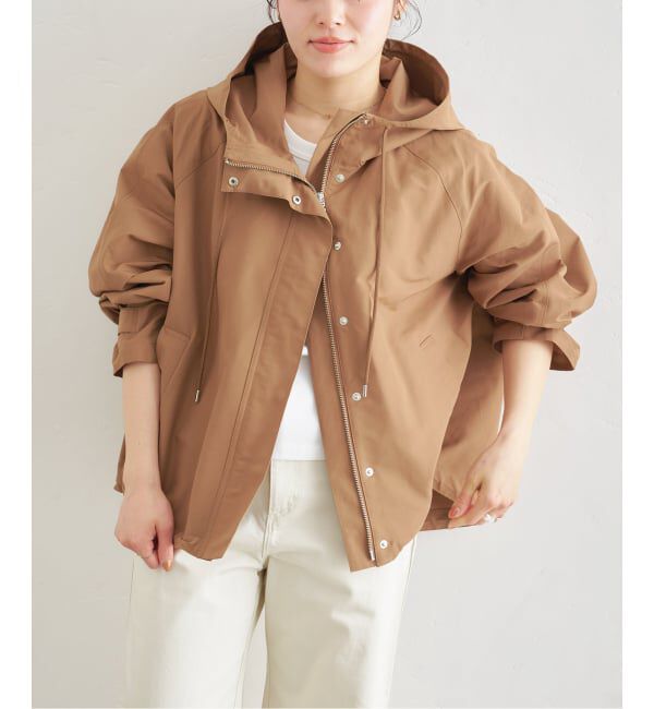 U by SPICK&SPAN「《WEB限定 / 追加》コットン/ナイロングログランフレアブルゾン」|ブルゾン・スタジャン|