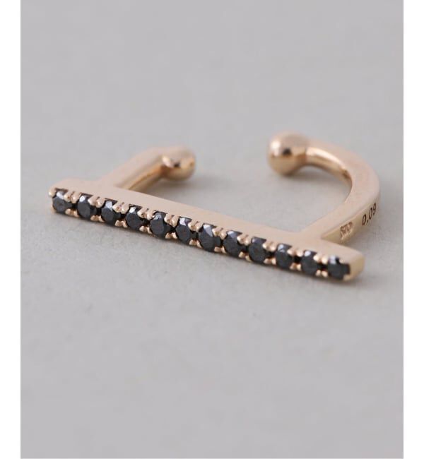 Lilas by Spick&Span「ブラックダイヤバーイヤーカフ K10（片耳）」|イヤーカフ|