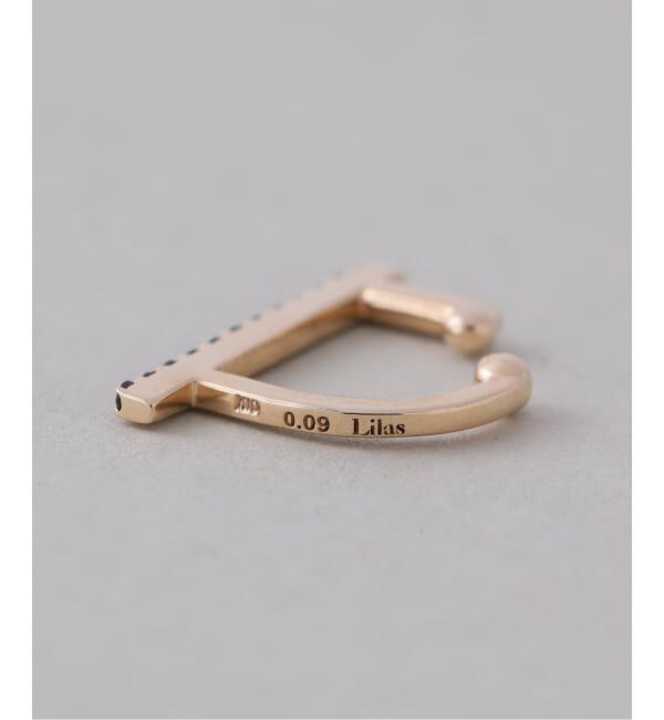 Lilas by Spick&Span「ブラックダイヤバーイヤーカフ K10（片耳）」|イヤーカフ|