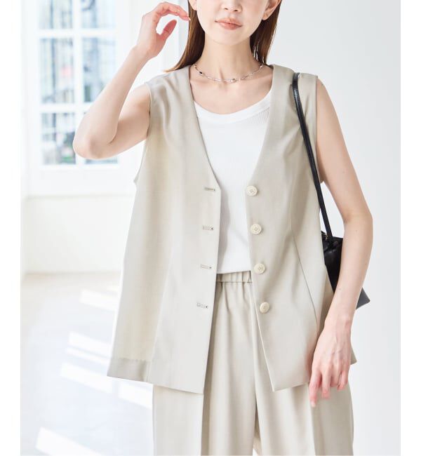 U by SPICK&SPAN「《予約》リネンライクウォッシャブルベスト」|その他|