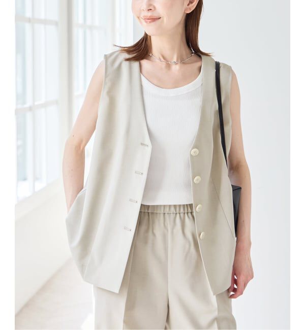 U by SPICK&SPAN「《予約》リネンライクウォッシャブルベスト」|その他|