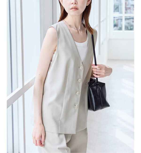 U by SPICK&SPAN「《予約》リネンライクウォッシャブルベスト」|その他|