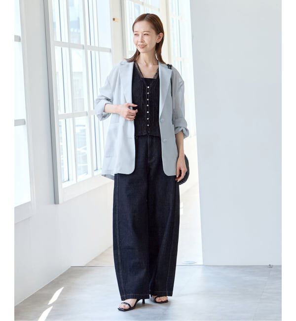 U by SPICK&SPAN「《予約》バレルレッグバギーデニム」|デニム|