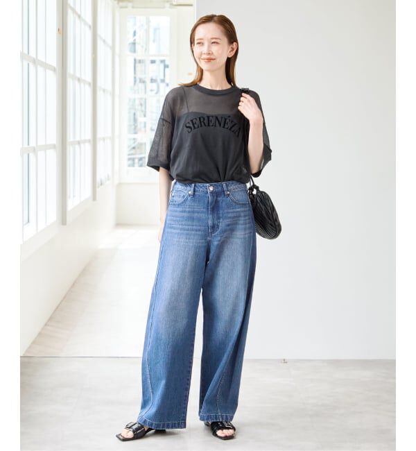 U by SPICK&SPAN「《予約》バレルレッグバギーデニム」|デニム|