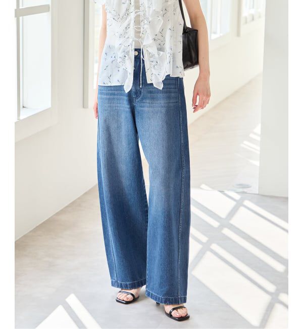 U by SPICK&SPAN「《予約》バレルレッグバギーデニム」|デニム|