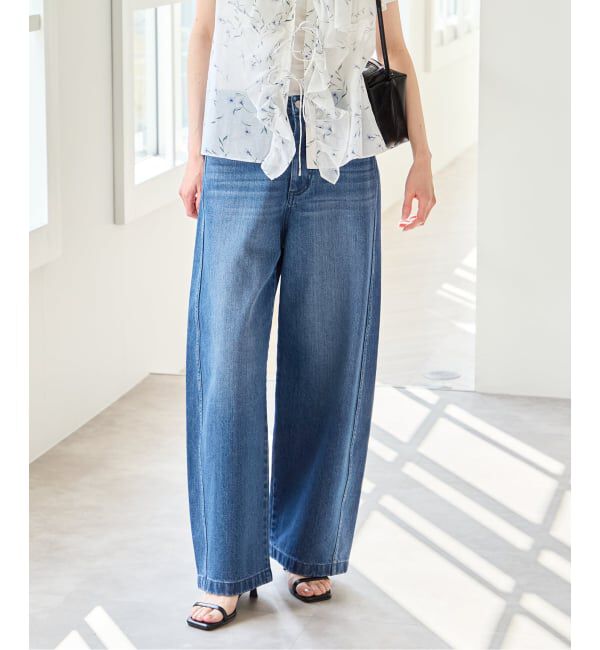 U by SPICK&SPAN「《予約》バレルレッグバギーデニム」|デニム|