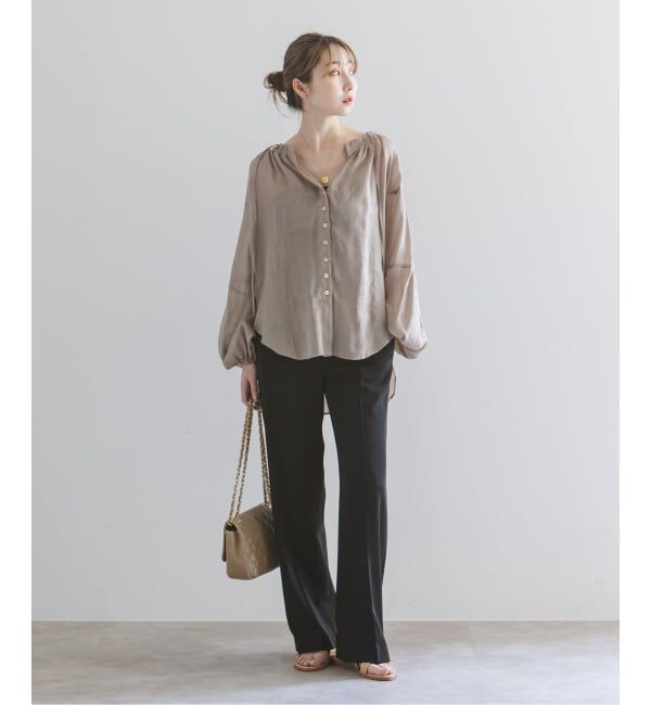 NOBLE「ツイルクロスストレートパンツ」|スラックス|