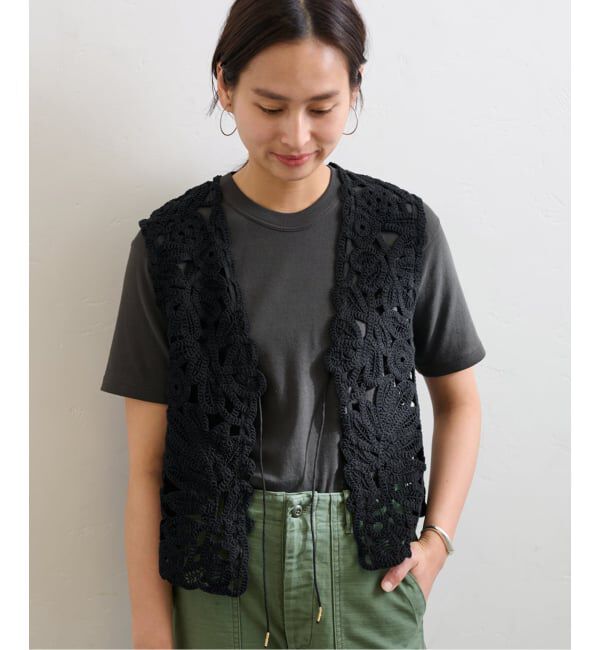 FRAMeWORK「≪追加予約≫コットンレースエンブロイダリーVEST」|ダウンベスト・ベスト|