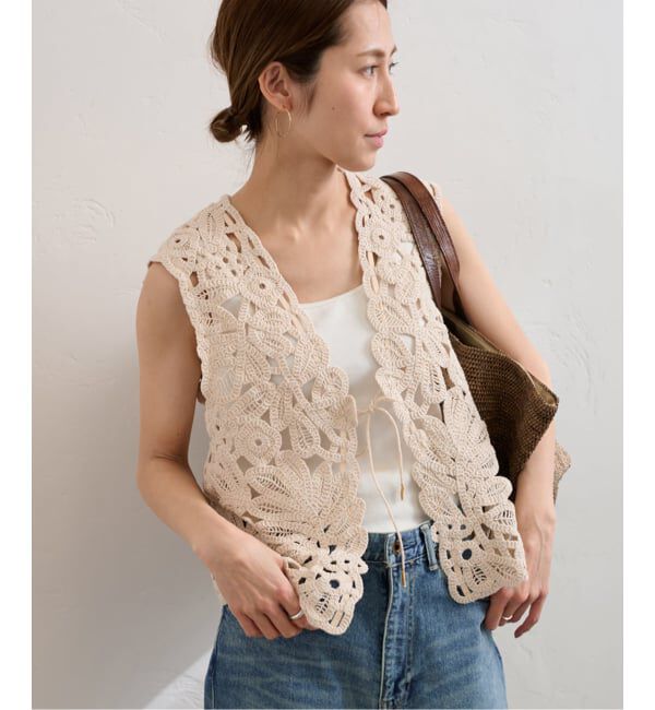 FRAMeWORK「≪追加予約≫コットンレースエンブロイダリーVEST」|ダウンベスト・ベスト|