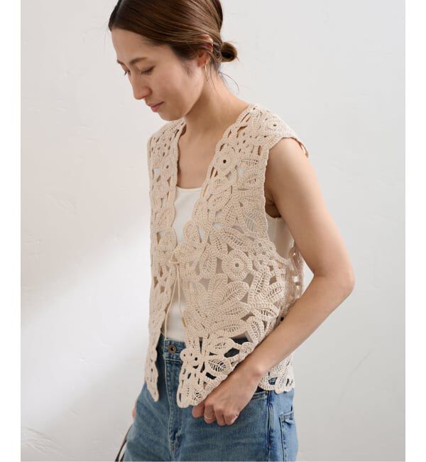 FRAMeWORK「≪追加予約≫コットンレースエンブロイダリーVEST」|ダウンベスト・ベスト|