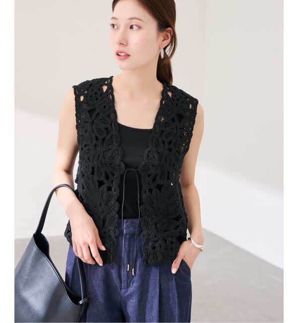 FRAMeWORK「≪追加予約≫コットンレースエンブロイダリーVEST」|ダウンベスト・ベスト|