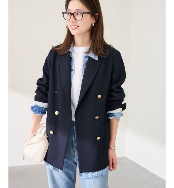 FRAMeWORK「≪追加≫TWRカルゼDBジャケット 3」|テーラードジャケット|ネイビー