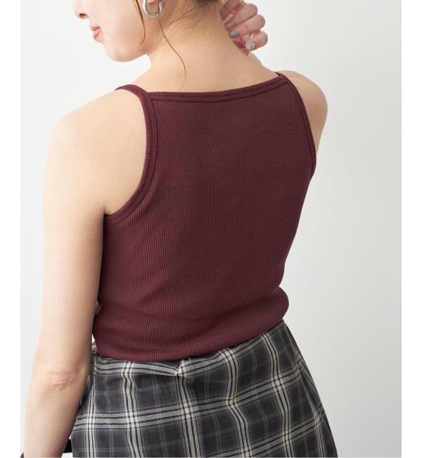 Spick and Span「《予約》カップ付きT/Cボートネックキャミ」|キャミソール|