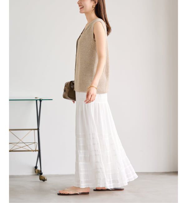 FRAMeWORK「≪追加予約≫コットンメッシュ切り替えスカート 2」|スカート|
