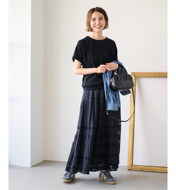 FRAMeWORK「≪追加予約≫コットンメッシュ切り替えスカート 2」|スカート|