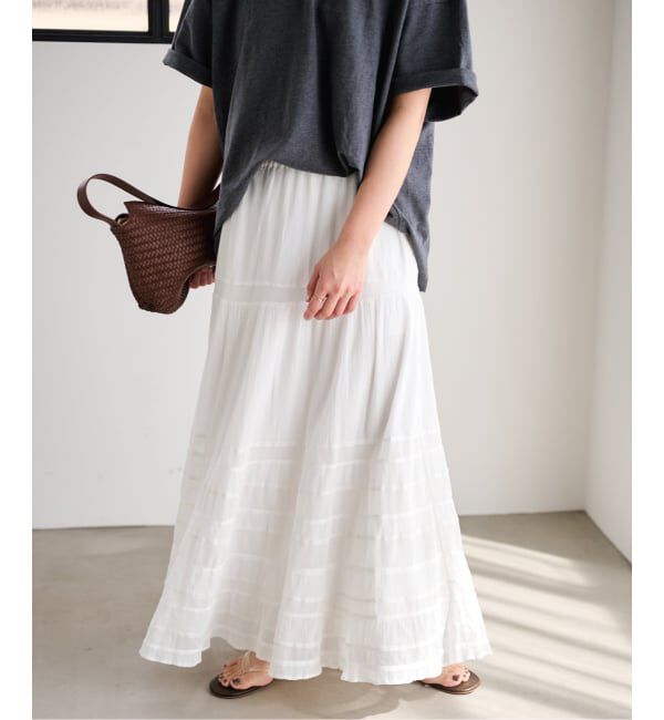FRAMeWORK「≪追加予約≫コットンメッシュ切り替えスカート 2」|スカート|