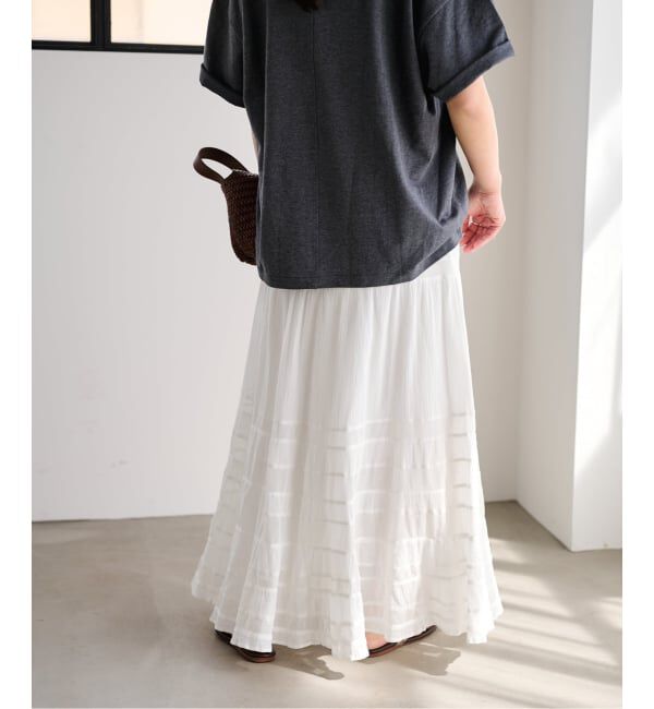 FRAMeWORK「≪追加予約≫コットンメッシュ切り替えスカート 2」|スカート|