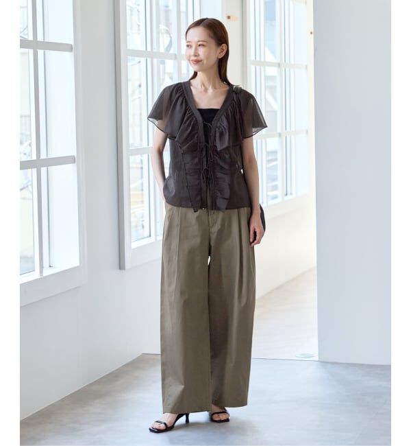 U by SPICK&SPAN「《追加予約》ルーズタックチノパンツ」|チノ|