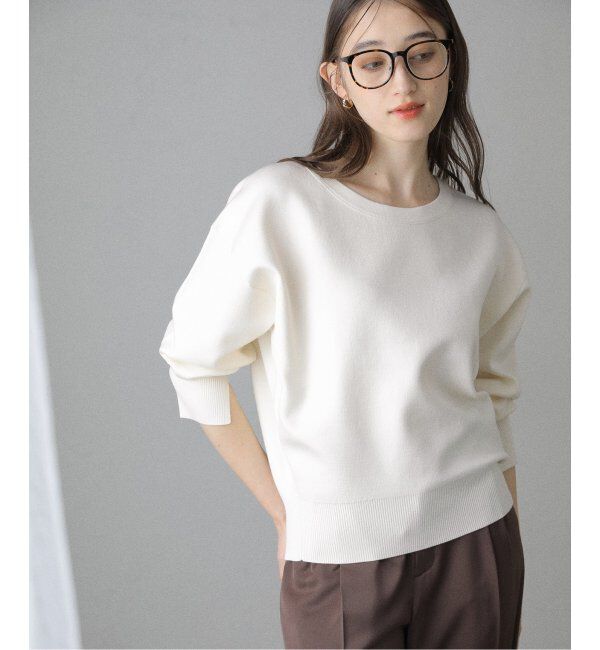  「【洗える】接結クルーネックプルオーバー」|ニット・セーター|