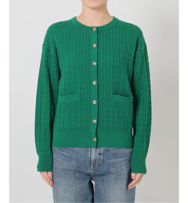  「【洗える】ケーブルニットカーディガン」|カーディガン|