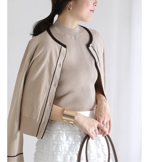  「【洗える】ウォッシャブルコットン混アンサンブル」|ニット・セーター|ベージュ